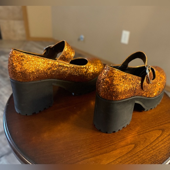 GLITTER SPARKLE DAMNATION PLATFORM MARY JANES SZ 9 - Picture 7 of 7